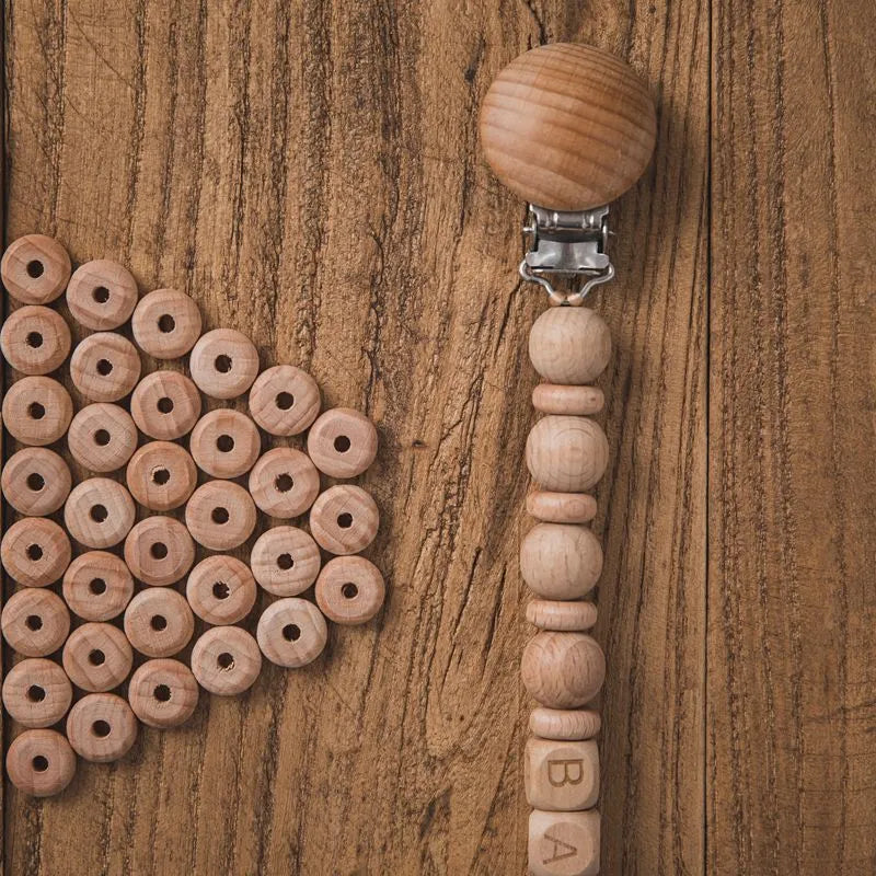 20pc Wooden Beads Mini Abacus Beads BPA Free Beech Baby Teether DIY Pacifier Chain Bracelet Wooden Blank Nurse Gift Baby Product