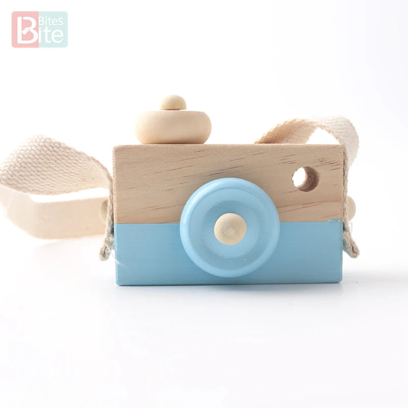 1Pcs Nordic Wooden Baby Toys Fashion Camera Pendant Montessori Toys For Children Wooden DIY Presents Nursing Gift Baby Block