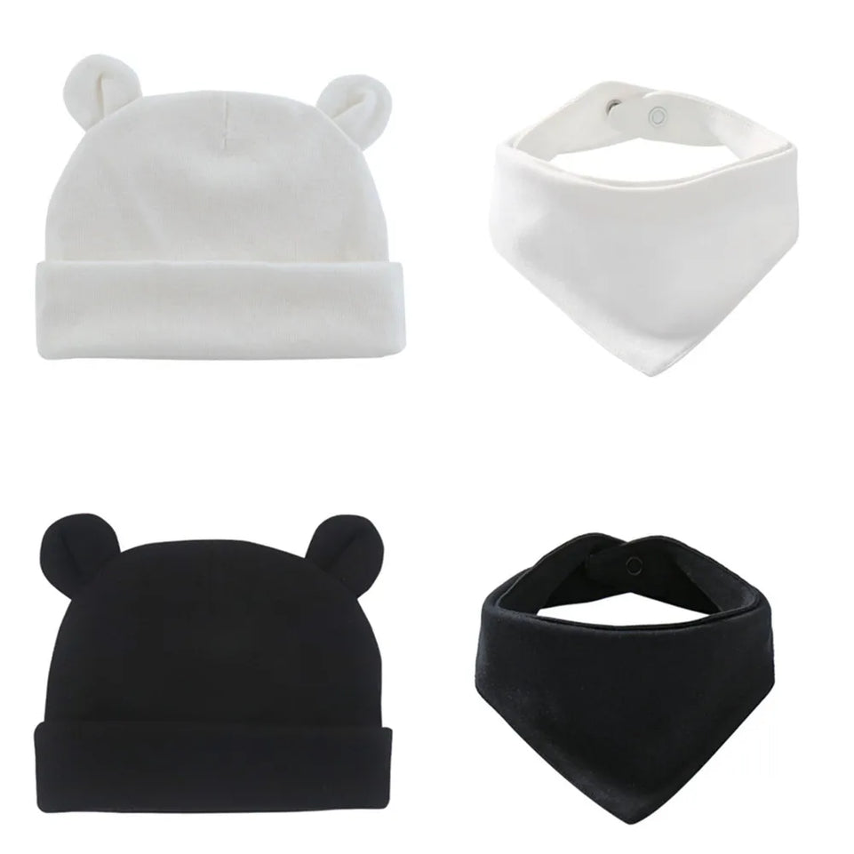 Personalised Baby Hat and Bib Set 100% Cotton Custom Any Name New Baby Gift Baby Shower Gift New Baby Sleepsuit Hat & Bib