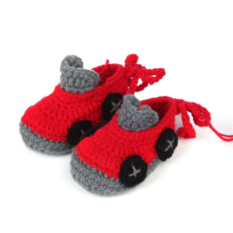 Fashion Comfortable Buckle Baby Shoes Handmade Knitting Crochet Booties Crib Walk Shoes for Infants Toddlers